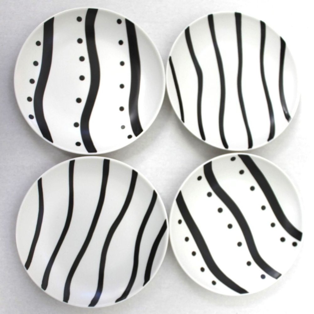 Nate Berkus Geometric Print Stoneware Dessert Plates Set of 4